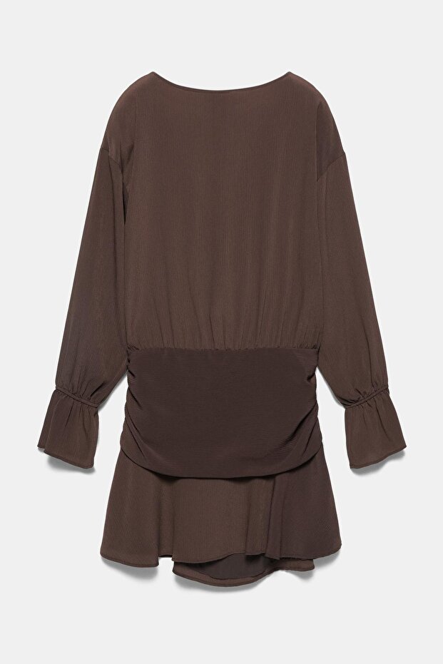 Fırfırlı kısa elbise - 6