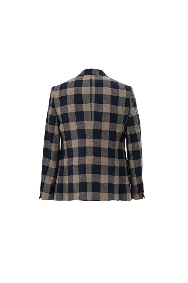 سترة بليزر للرجال بتصميم بنقش مربعات - 2