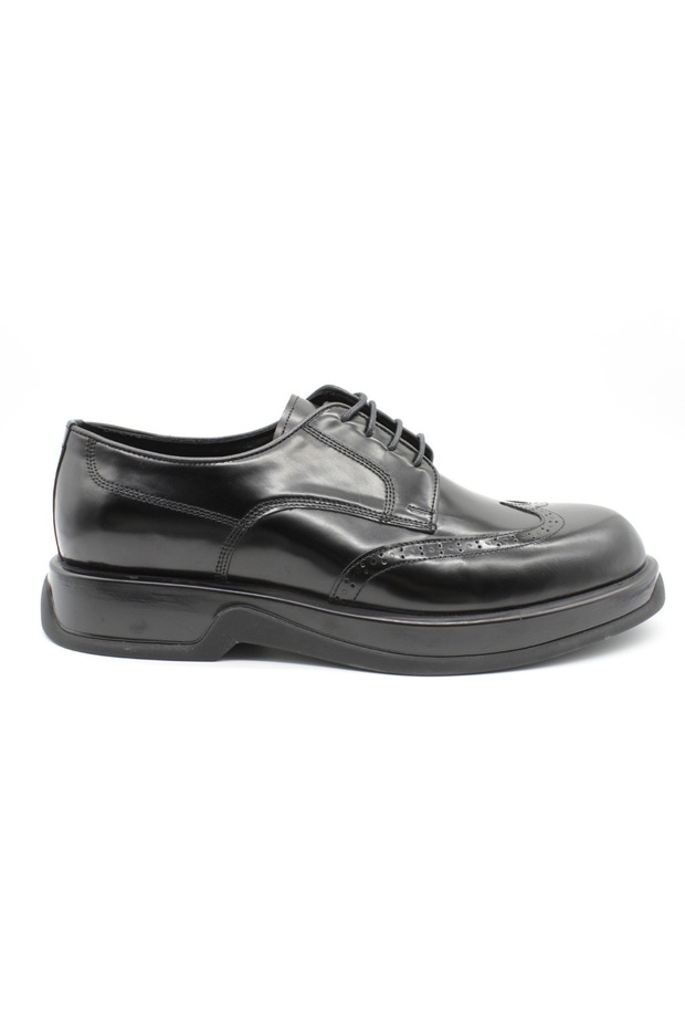 Black Lace-Up Leather Cls Shoes 1033255186