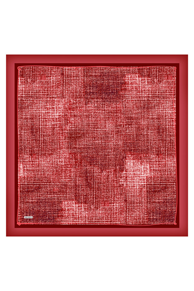 وشاح حريري أحمر مقاس 90×90