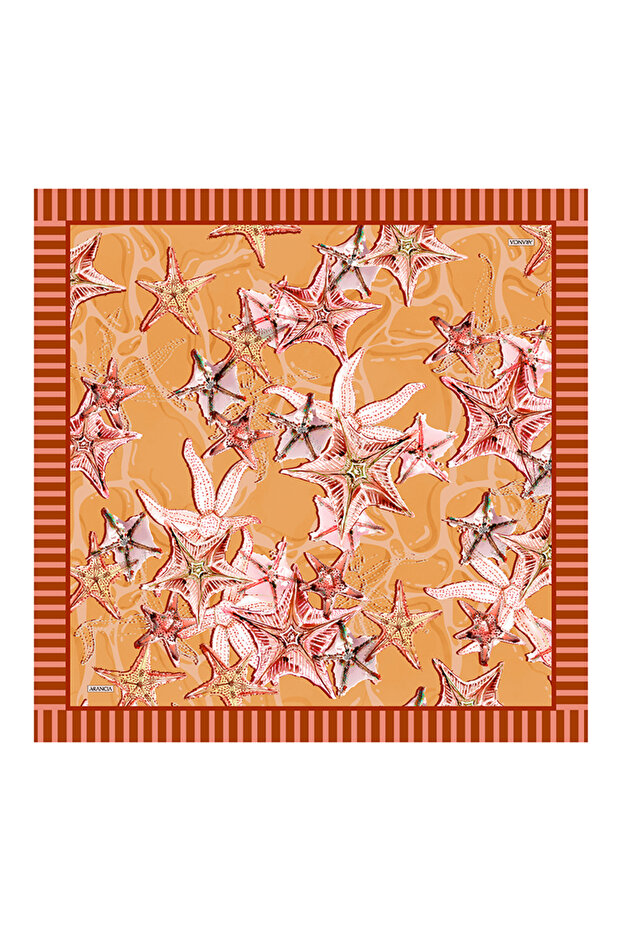 وشاح برتقالي 90X90 نقي الملمس
