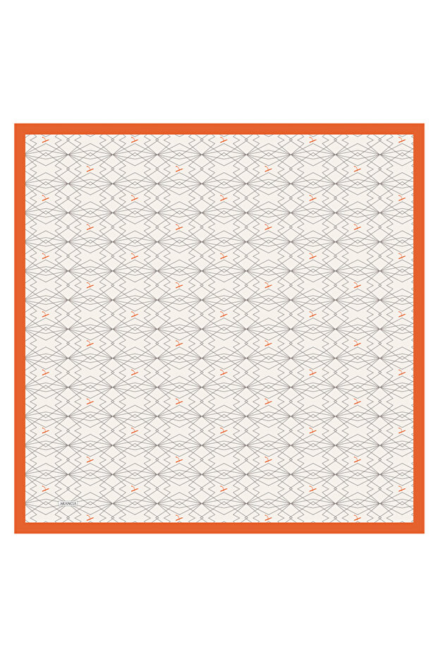 وشاح حريري برتقالي مقاس 90×90