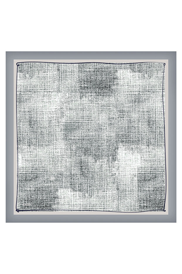 وشاح حريري رمادي مقاس 90×90