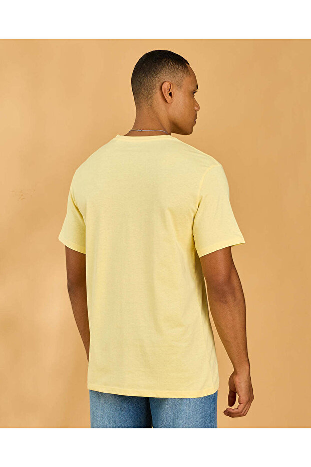 Men Yellow Basic Graphic T Shirt - 3