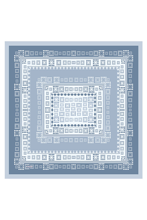 وشاح أزرق فاتح 90X90 حرير تويل