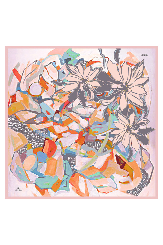 وشاح حريري منسوج 90×90 سم
