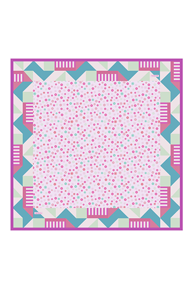 وشاح وردي اللون 90X90 نقي الملمس
