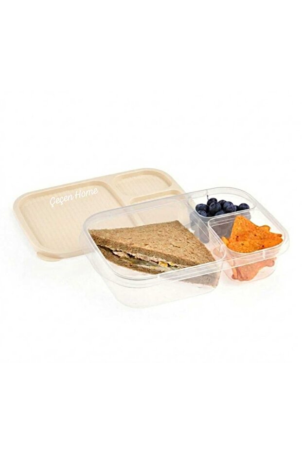 (1 Piece) 3-Compartment Storage Container with Lid, Food Storage Container, Food Storage Box (150Ml+225Ml+775Ml)