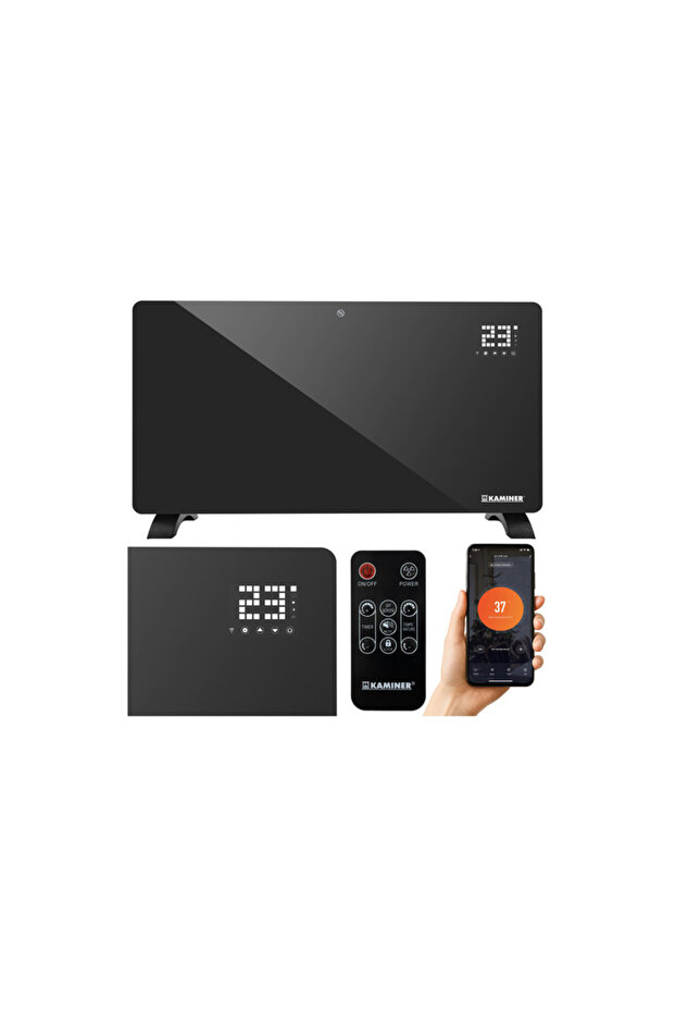 Electric radiator, remote control/app, 2500W, adjustable, timer, weekly program, black - 1