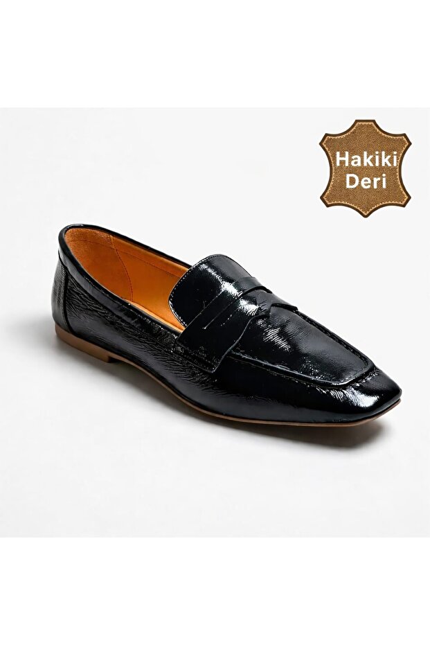 251055 Wrinkled Leather Genuine Ballet Flats