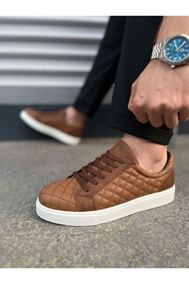 Taba Laced Quilted Patterned Men's Casual Shoes