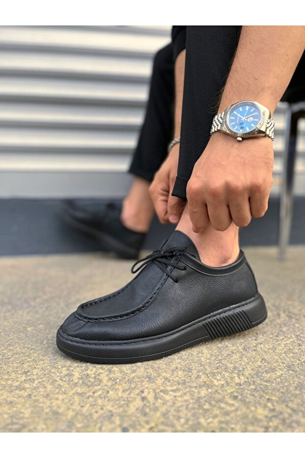 Black (Black Sole) Lace-Up Men's Casual Shoes