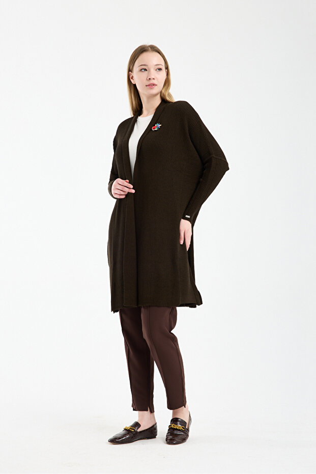 Yakut Wool Knitwear Cardigan Brown