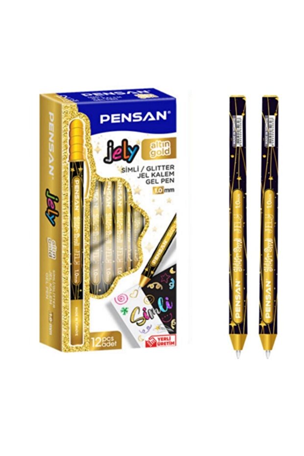 Jely Glitter Silvery Gel Pen 12-Piece Set