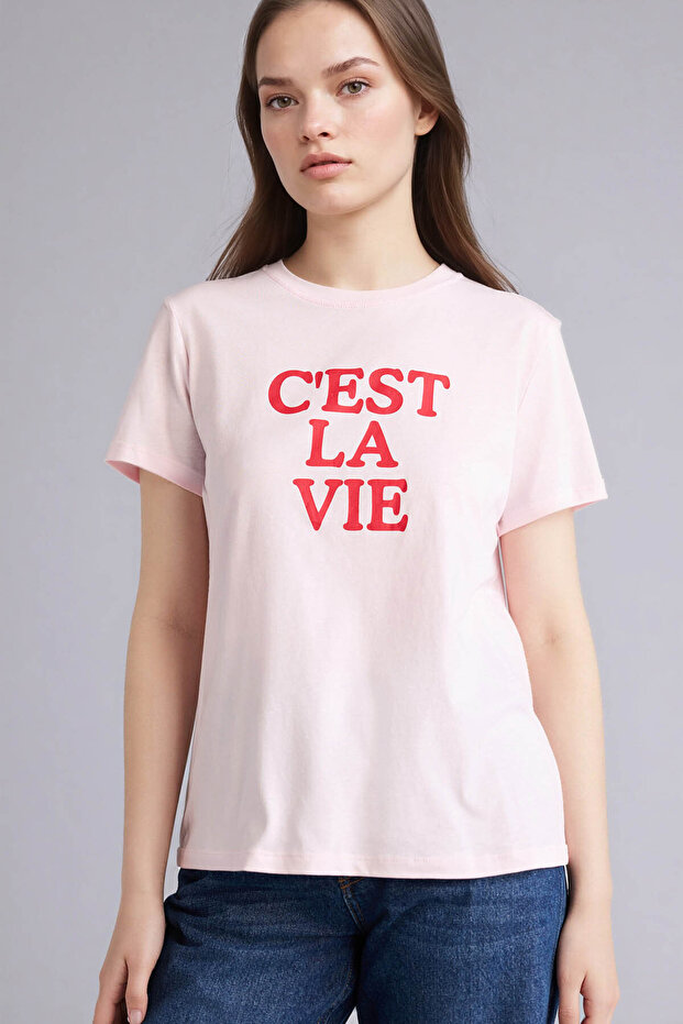 100% Cotton Slogan Printed Combed Cotton Short Sleeve T-Shirt H1922Ax26Sm