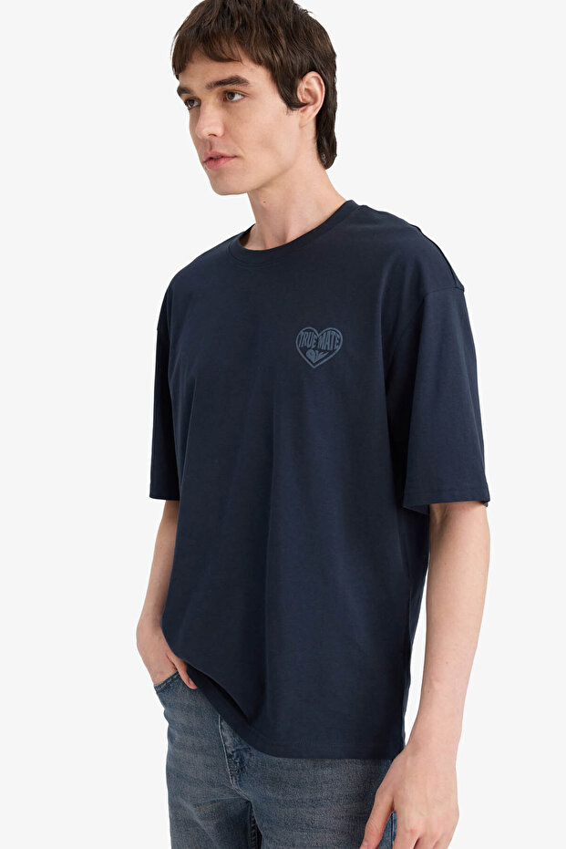 100% Cotton Boxy Fit Printed T-Shirt F8085Ax26Sp