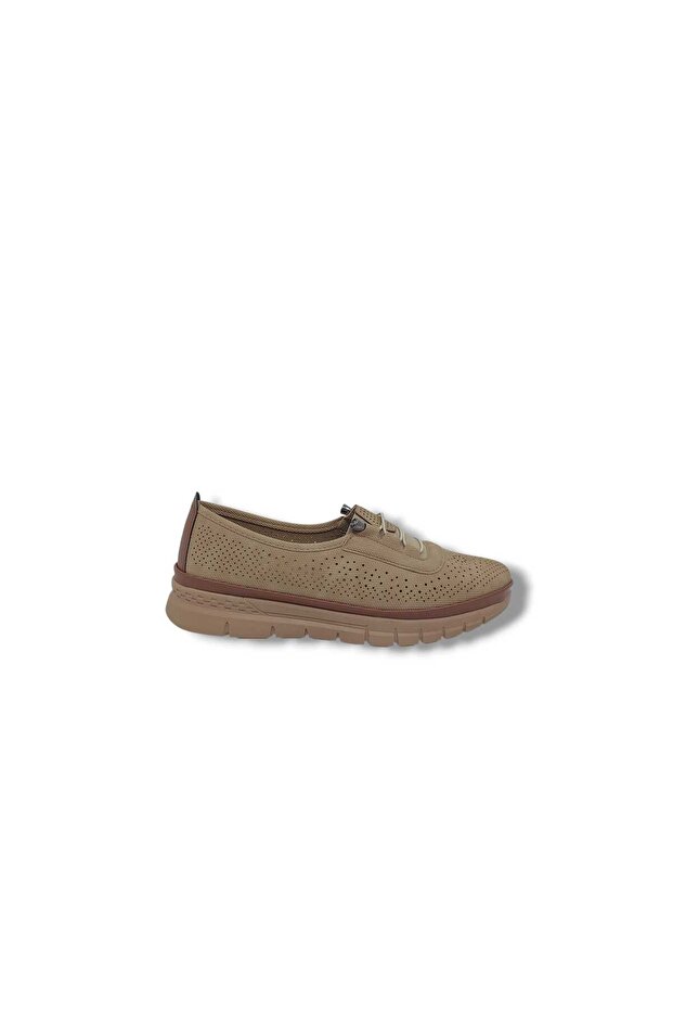 Wanetti 109 Women's Nut Rubber Laced Daily Use Comfort Shoes