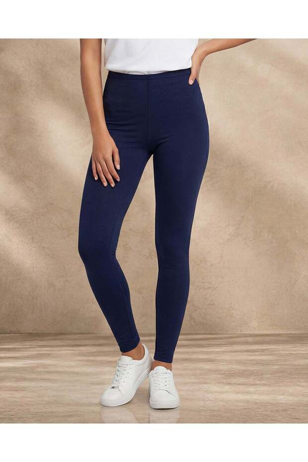 Women Navy Long Length Leggings