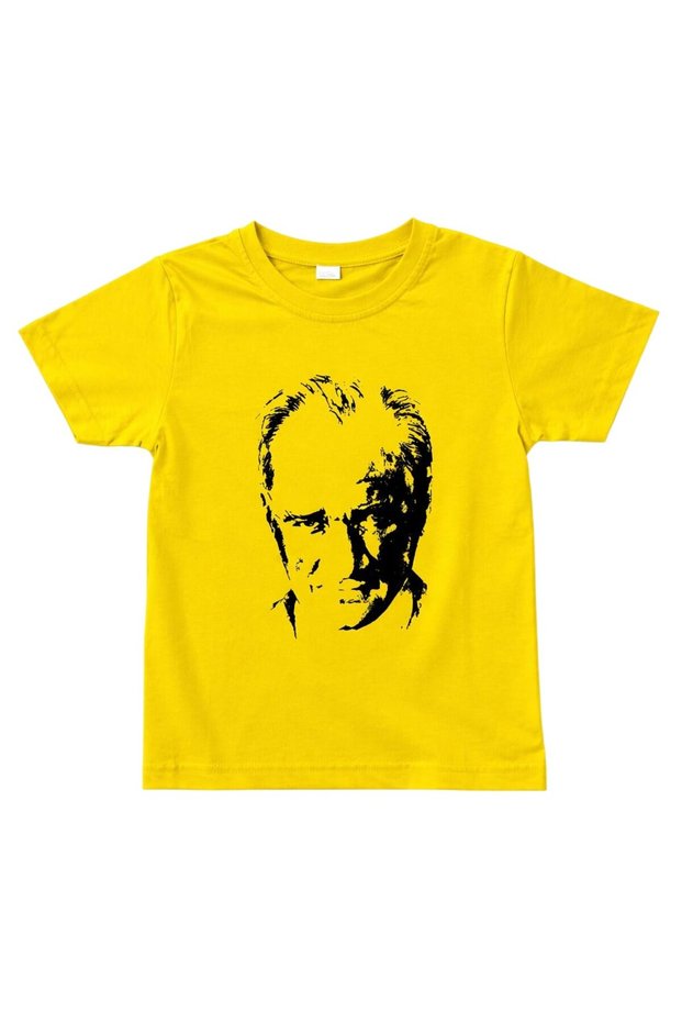 23 April Demonstration Outfit - Atatürk Printed Yellow T-Shirt