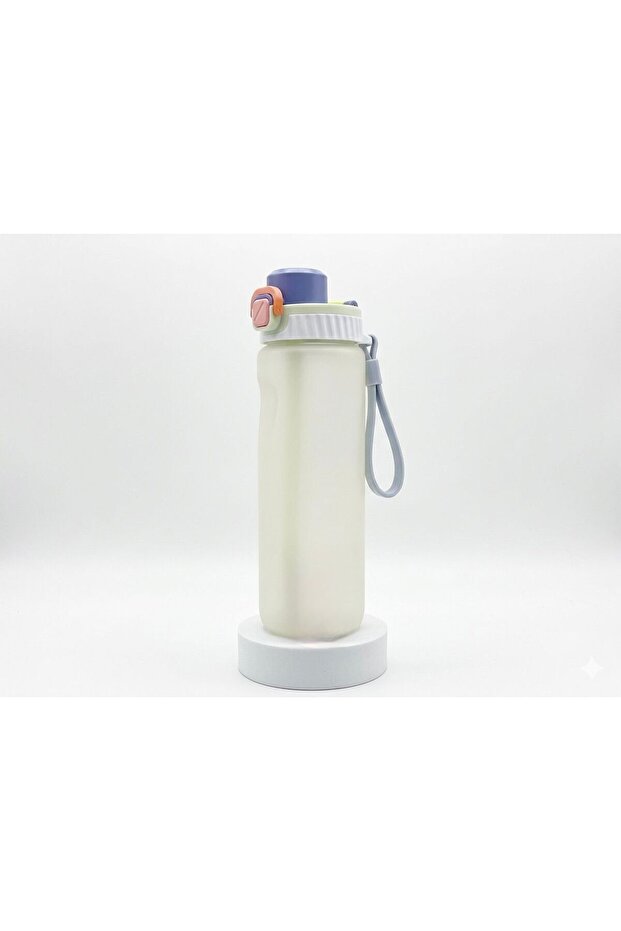 1000ml Frosted Water Bottle with Straw – Leakproof Reusable Sports Bottle with Carry Strap