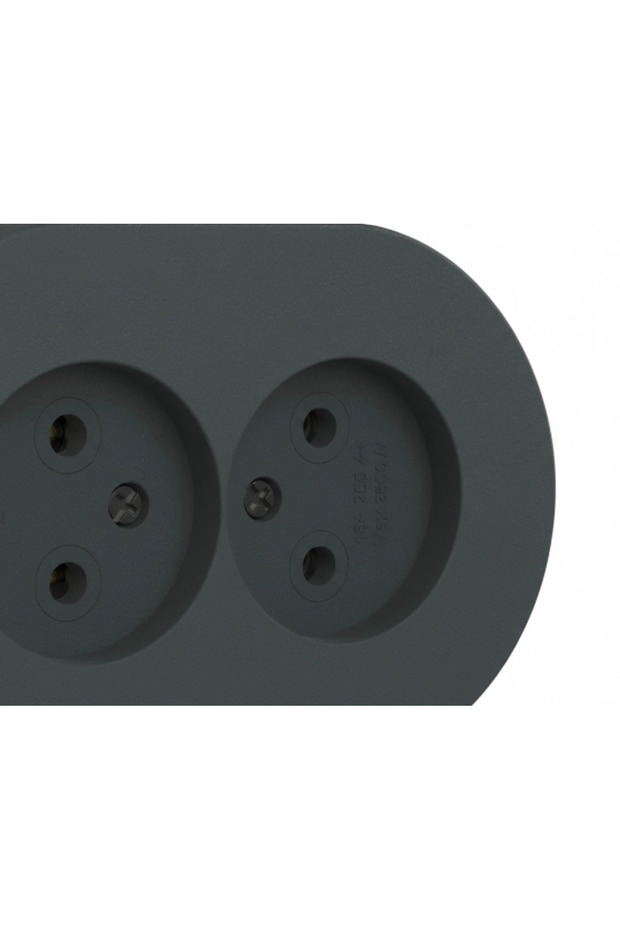 مقبس كهربائي مزدوج التأريض مثبت على السطح بلون أنثراسايت - 3