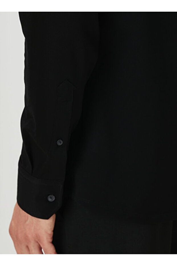 Slim Fit Örme Stretch Gömlek - 5