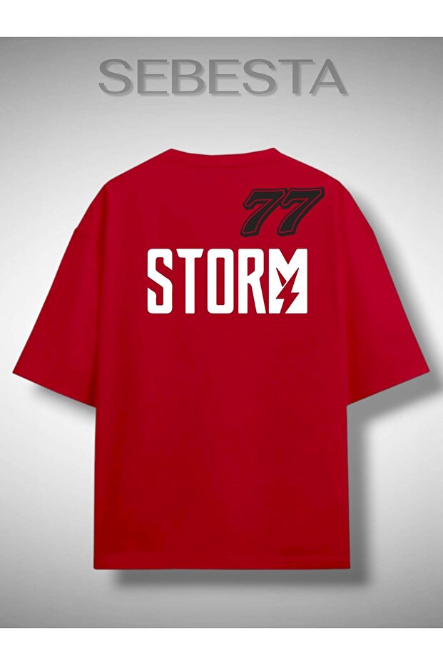 77 Storm Printed Premium Oversized Tee T-Shirt