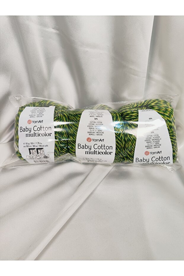 Baby Cotton Multicolor Hand Knitting Yarn (3 Pieces) - 5207