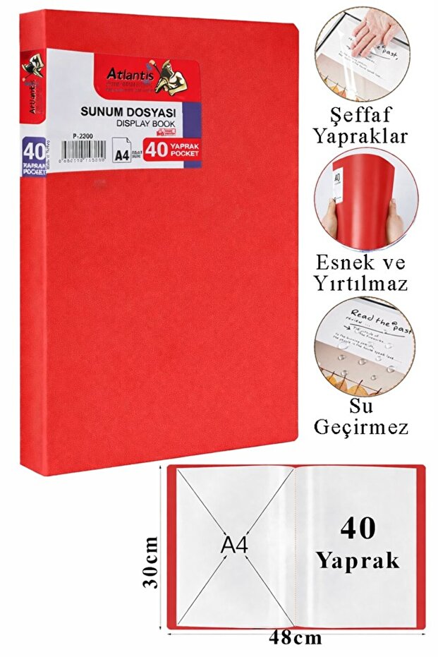 Presentation File 1 Pack of 40 Pockets Catalog File with Pockets 40 Pockets Self-File with Plastic Cover