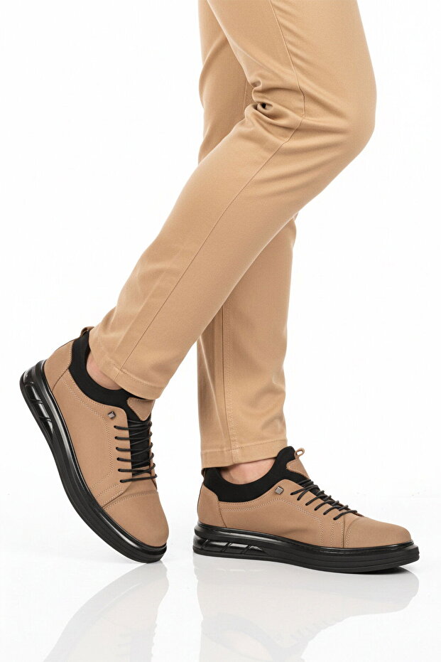 Sand Nubuck Genuine Leather Men's Casual Shoes