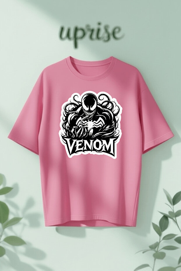 تي شيرت قطني كبير الحجم مطبوع عليه Venom