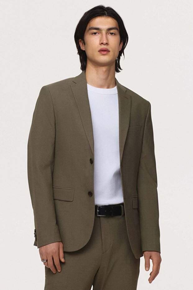 سترة Slim Fit ذات صف واحد من الأزرار