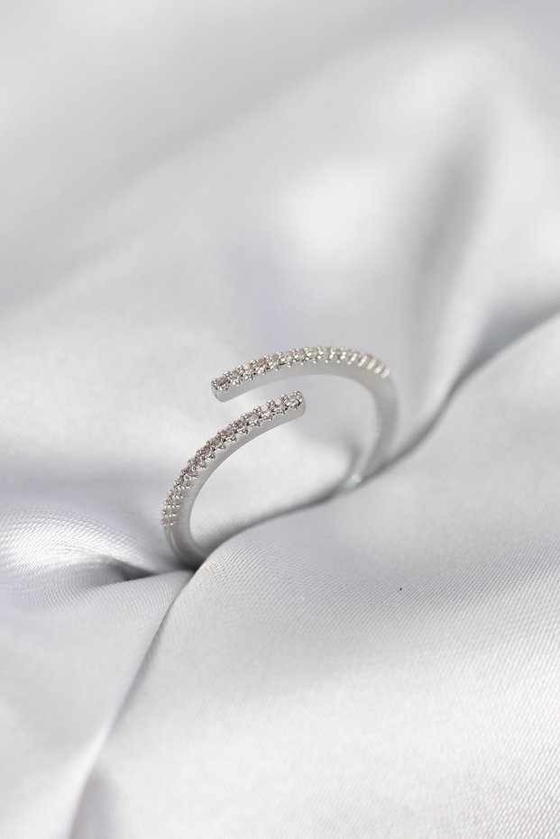 Silver Color Zircon Stone Snake Style Women's Ring - Tj-Byk4049