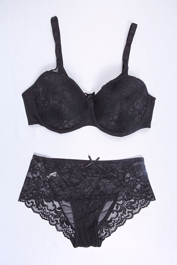 B Cup Lace Piece Non-Padded Bra Set 410