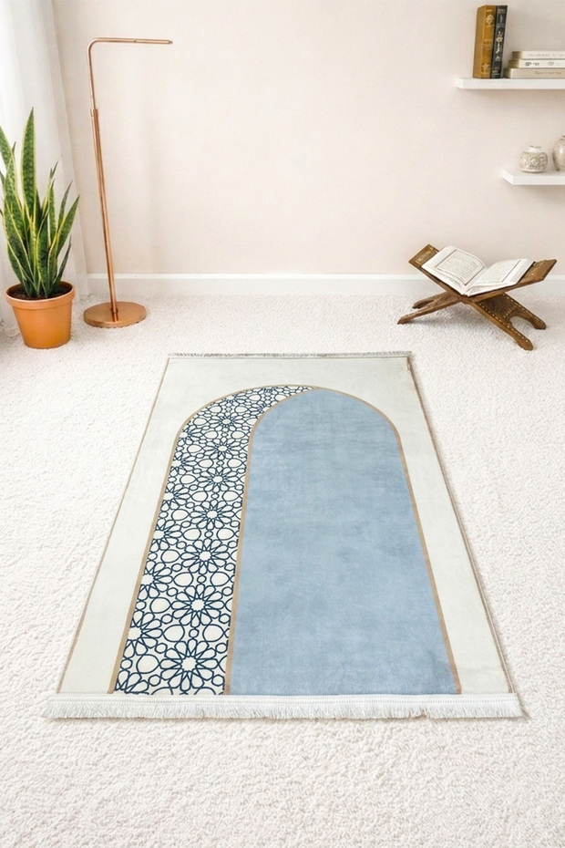 Premium Soft Extra Soft Textured Furry Digital Printing Non-Slip Base Prayer Mat Cover Gift 75X120