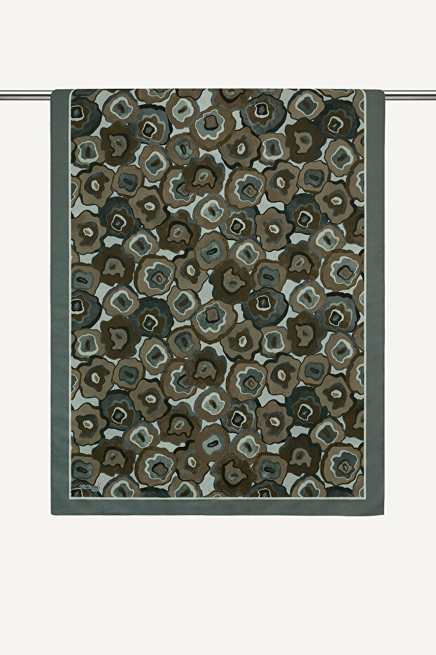 Gray Pattern Patterned Organic Shawl - 2