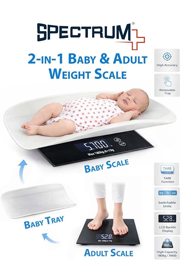 2-in-1 Baby & Adult Digital Weight Scale