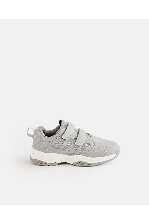 Boys Grey Velcro Sneakers