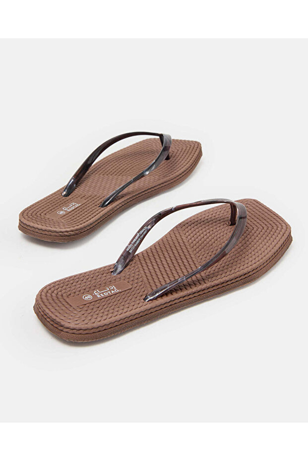 شباشب بنية اللون ذات حزام عادي - 4