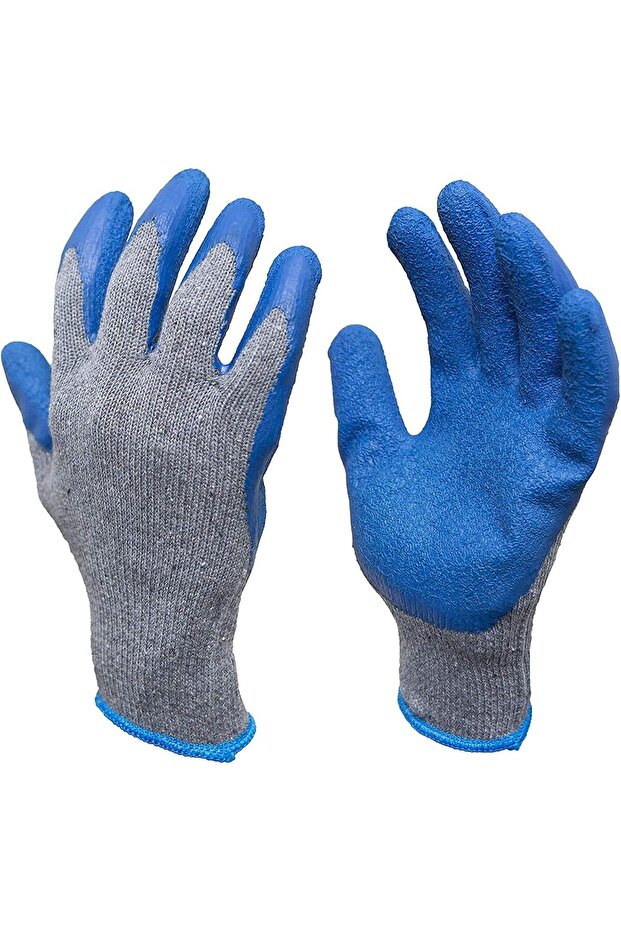 Rubber Latex Double Coated Work Gloves with Grip for Construction, Gardening Gloves, Heav