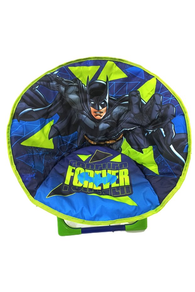 DC Batman Kids Moon Chair – Foldable Padded Saucer Chair for Toddlers & Children