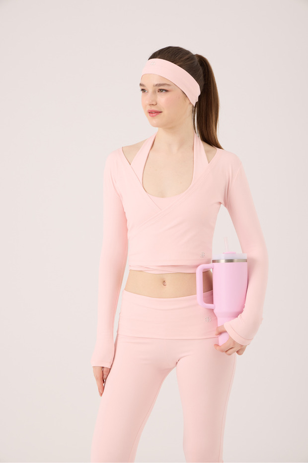 Tie-Detail Cropped Cut Ellen Bolero Pink