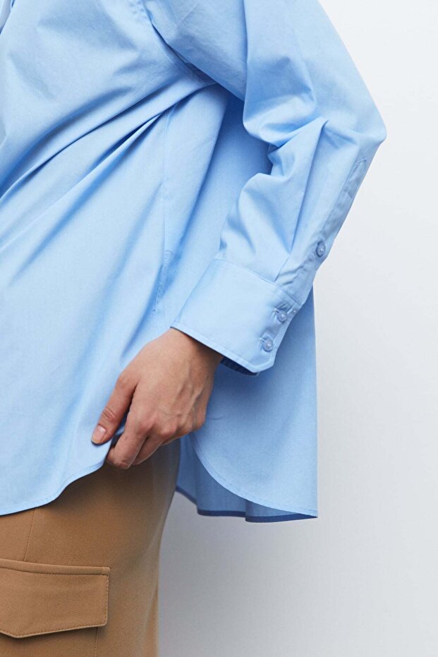 Kravatlı Oversize Gömlek - 4