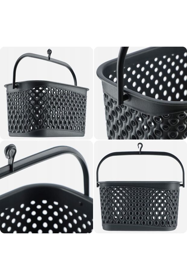 Hanging Basket for Clothespins, Rectangular Gray - 6