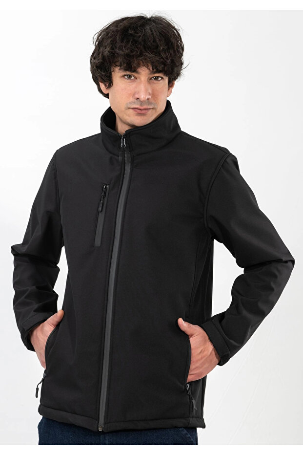 Kışlık Mont (Softshell) Sİyah - 4