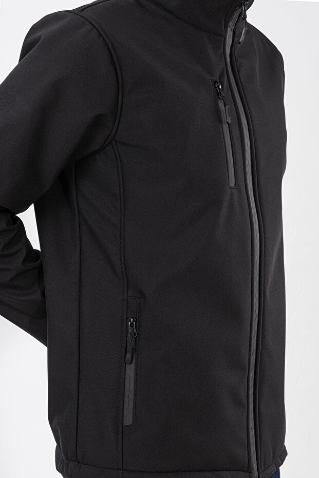 Kışlık Mont (Softshell) Sİyah - 5