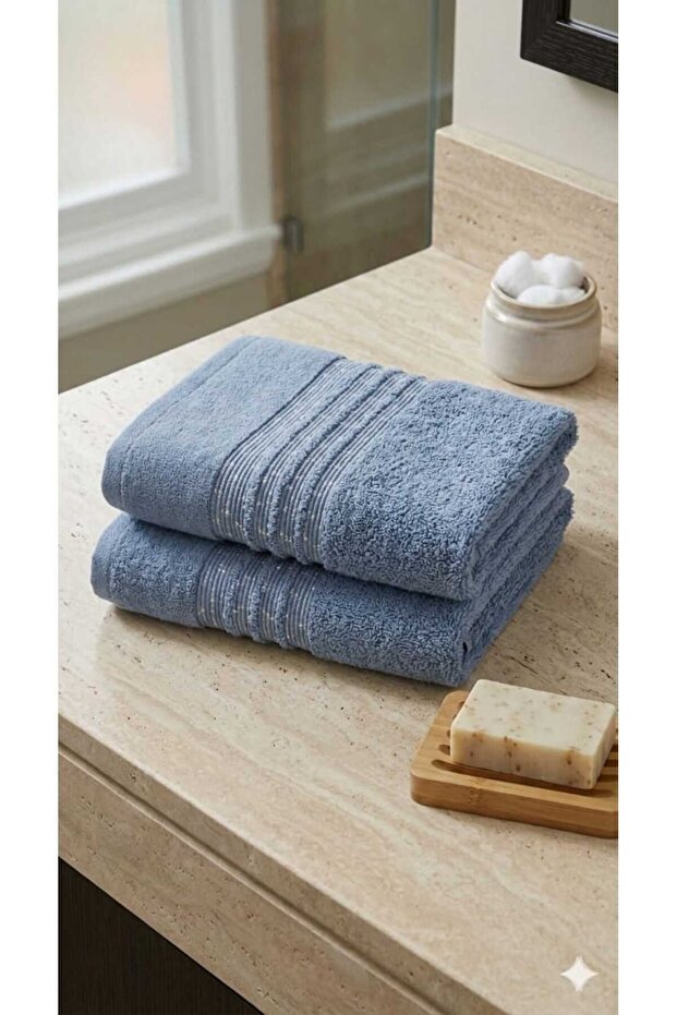 2-Piece 50X90 cm P Cotton U Hand & Face & Hair & Kitchen Towel