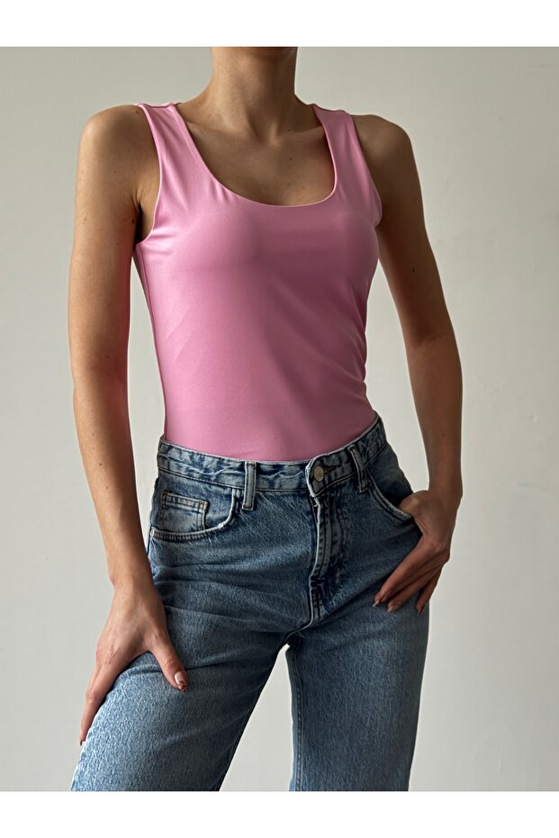 Basic Blouse with Thick Straps - 4