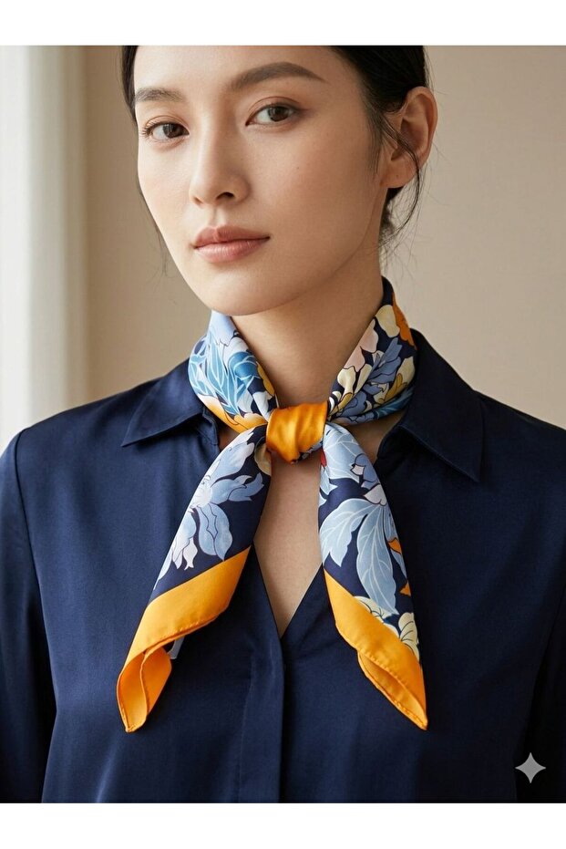 وشاح مسطح خاص منقوش (70x70) - 2