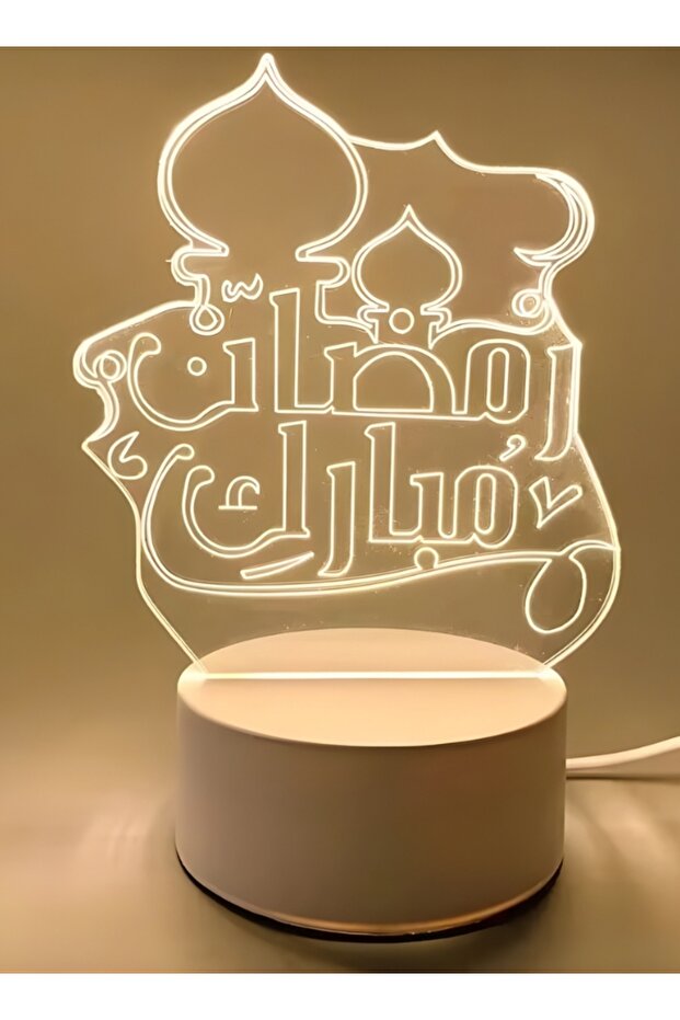 مصباح ليلي ثلاثي الأبعاد رمضان وعيد 7 تصاميم إسلامية بإضاءة دافئة USB